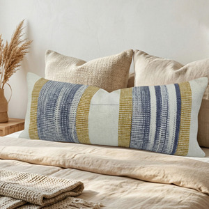 100%Cotton Woven Pillow <b>Cover</b> Lumbar Large Size Handloom 40X65 Foldable Pillow Case Woven Textured for Home Decor - Product Image 1