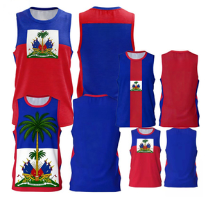 Custom Haiti Soccer Tank Top Men Sleeveless Jersey Breathable Sports Vest 2026 Football Fanwear OEM Bulk Wholesale - Product Image 1