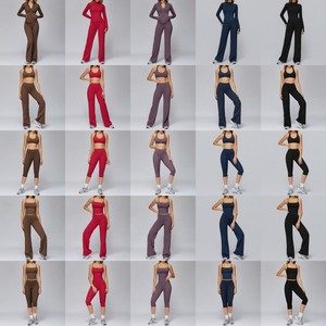 เสื้อยืดแขนสั้นทรงเข้ารูป ชุดออกกำลังกายสำหรับผู้หญิง ชุดโยคะ เสื้อกีฬาและกางเกงเลกกิ้ง 2 ชิ้น ชุดโยคะ ชุดออกกำลังกาย ชุดออกกำลังกายในยิม - Product Image 2