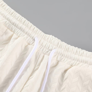 New Summer Polo Shirt and Shorts <b>Set</b> Two Piece Casual Fashion Textured 100% Polyester Quick Dry Street Style Outfit - Product Image 4