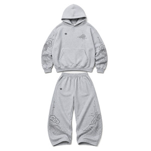 Ensemble de survêtements en coton personnalisés de haute qualité pour hommes, avec impression sérigraphique personnalisable, technique ODM, streetwear décontracté - Product Image 3