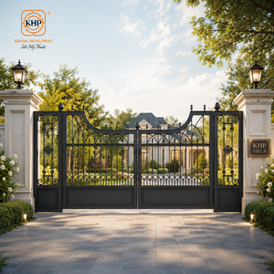 Puerta de entrada de hierro forjado macizo de estilo europeo; galvanizada en caliente para resistencia al óxido; fácil de montar; color personalizable. - Product Image 4