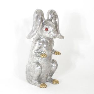 Sculpture de lapin classique en aluminium moulé, figurine décorative en métal pour jardin, pelouse, patio, balcon, décoration intérieure - Product Image 4