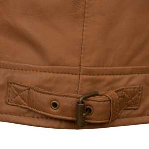 Chaqueta de Cuero Genuino de Piel de Oveja para Mujer, Chaqueta de Motocicleta para Invierno y Primavera, Abrigo de Cuero Genuino para Primavera y Otoño - Product Image 4