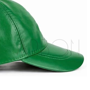 Casquettes de baseball en cuir vert vif de haute qualité, faites à la main, ajustables, personnalisées, de luxe, nouvelle mode, pour hommes adultes. - Product Image 6