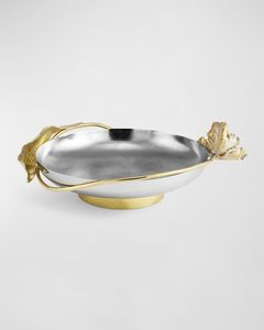 Bandeja de Metal de Diseño de Alta Gama para Frutos Secos con Acento de Flor Dorada para Regalos Festivos y de Boda - Product Image 6