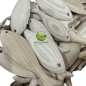 Decoración de Peces de Madera Pintados a Mano de 15 cm, Manualidades DIY, Adorno de Peces de Madera de Fresno Natural, Decoración del Hogar de Estilo Japonés - Product Image 4