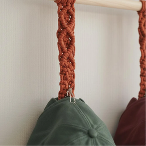 JNC Macrame <b>Vintage</b> <b>Wardrobe</b> Hat Rack Hanging Rope Storage Clips Organizer Display Baseball Caps Hanger Foldable Bedroom Space - Product Image 3