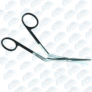 Tijeras nasales Heymann Knight negras de 7 pulgadas, cuchillas rectas de ángulo a lado, tijeras quirúrgicas para turbinectomía nasal Heymann - Product Image 3