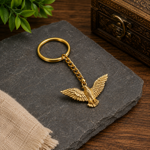 Porte-clés Aigle Antique en Laiton Fait Main, Breloque Aigle Volant en Métal Doré, Cadeau Souvenir - Product Image 6