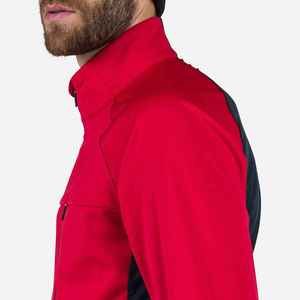 Veste en polaire rouge pour homme, col montant, fermeture éclair, coupe-vent, décontractée, couleur unie, polyester, coupe régulière - Product Image 5
