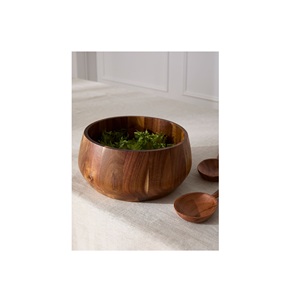 Bol en bois à marque privée pour la promotion de la marque, bol de service en bois massif naturel pour la vente en gros - Product Image 3