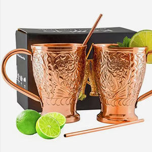 Mug à Moscow Mule en cuivre, tasse à bière, design classique vintage, minimaliste, écologique, emballage cadeau, cadeau d'affaires - Product Image 1