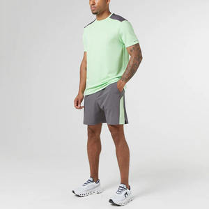 Vente en gros de t-shirts et shorts décontractés pour hommes en coton 100% respirant pour l'été, qualité supérieure personnalisée - Product Image 1