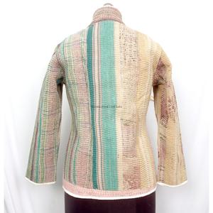 Wholesale 100% Cotton Designer <b>Kantha</b> <b>Jacket</b> Knitted Multi-Color Ethnic Style Handmade Vintage <b>kantha</b> <b>jacket</b> with pockets - Product Image 4