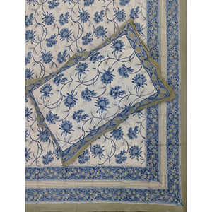 <b>Double</b> <b>Bed</b> Hand Block Printed Cotton 200TC Geometric Flat <b>Bed</b> <b>Sheet</b> Breathable & Eco-Friendly <b>for</b> Home Hotel & Fancy Use - Product Image 1