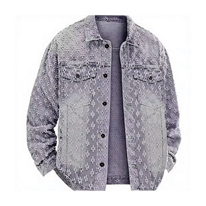 OEM Services Custom Men's Distressed <b>Sequined</b> Denim <b>Jacket</b> 100% Cotton Materials Jacquard <b>Jacket</b> For Men - Product Image 6