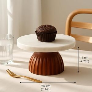ขาตั้งเค้กไม้ทรงกลมลายหินอ่อน ถาดโชว์ขนมหวาน ตกแต่งโต๊ะงานเลี้ยง - Product Image 4