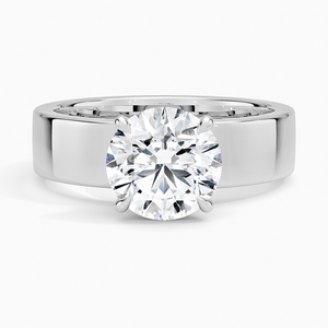 Bague de fiançailles solitaire en argent 925 plaqué or 14 carats avec moissanite ronde sertie à griffes, certifiée GRA, de Bhatiya Gems and Jewels. - Product Image 5