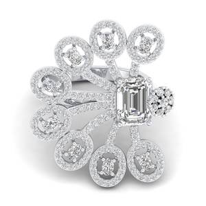 REYES New Design <b>Emerald</b> Cut 3.15 Carat Moissanite <b>Rings</b> in 925 Sterling <b>Silver</b> Engagement Gift Fine Jewelry For Women - Product Image 5