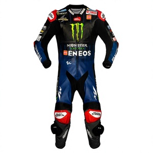 Traje de Carreras Fabio Quartararo MotoCP, 1.3mm, Cuero Vacuno y de Canguro, Mono de Motociclismo con Protección CE - Product Image 1