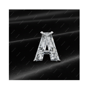 GIA IGI Certified DEF VVS VS Lab Grown Diamond Initial Alphabet Letter <b>A</b> Fine Gold 925 Sterling Silver Stud Earring <b>Gift</b> Him Her - Product Image 6