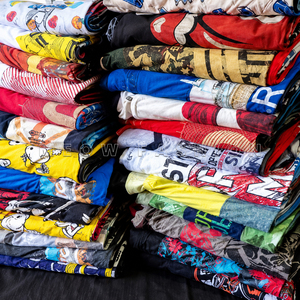 เสื้อยืดแบรนด์ดัง คละแบบ พร้อมส่ง แพ็คเสื้อยืดผ้าคอตตอนเจอร์ซีย์พิมพ์ลาย โรงงานผลิตโดยตรง ผู้ผลิตจากบังกลาเทศ - Product Image 1