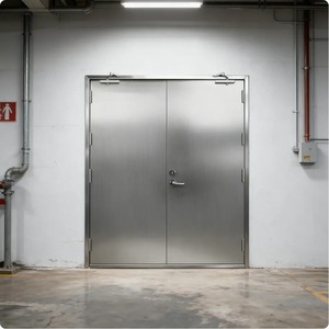 Porte coupe-feu en acier de fabrication indienne pour hôpitaux, écoles, hôtels et bâtiments publics, disponible au prix de gros - Product Image 2