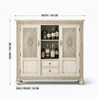 Meuble Bar en Bois Massif Écologique Style Ethnique Collection Antique pour Salon, Salle à Manger et Hôtellerie – Offre Spéciale