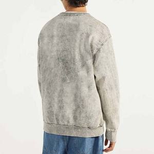 Sweat-shirt à col rond pour homme, séchage rapide, effet délavé, fabrication directe usine, dernier design tendance. - Product Image 2