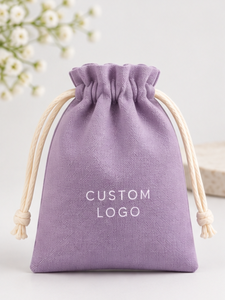 Bolsa de Algodón Orgánico de 8oz al por Mayor, Bolsa con Cordón Reciclable, Bolsa para Guardar Joyas, Logotipo Personalizado para Empaque de Regalos - Product Image 1