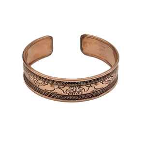 Bracelet de manchette ajustable en cuivre massif magnétique, gravé et imprimé, style traditionnel, pour hommes et femmes, par Glowin fashion - Product Image 4