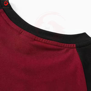 Camiseta de algodón para hombre con logo personalizado, manga corta, cuello redondo, informal, estilo raglan. - Product Image 4