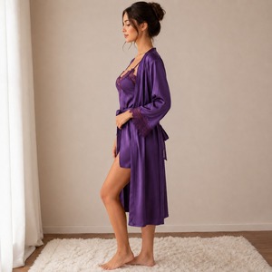Conjunto de Pijamas Elegante y Cómodo con Tela de Acabado Suave, Ropa de Estar Relajada para Mujer, Uso Diario - Product Image 4