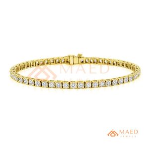 Bracelet tennis en moissanite taille ronde plaqué or 18 carats pour femme, bijou élégant et tendance, inspiré d'Atlanta - Product Image 5
