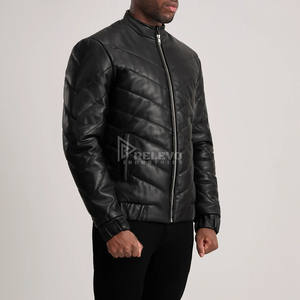 แจ็คเก็ตหนังแท้ผู้ชายแบบปรับแต่งได้ แฟชั่นหนังระดับไฮเอนด์ ขายส่ง B2B - Product Image 2