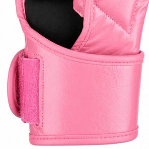 Custom MMA Sparring Gloves PU Leather Open Palm Training Fight Gloves Martial Arts Grappling Kick Boxing Daily Use <b>Light</b> Pink - Product Image 5
