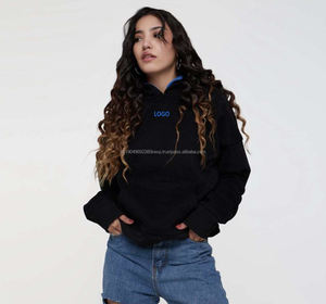 เสื้อฮู้ดถักผ้าฟลีซผ้าฝ้ายหนา100 500gsm สำหรับทั้งชายและหญิงทรงโอเวอร์ไซส์งานปักตามสั่ง - Product Image 1