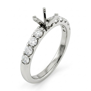 Anillo de Compromiso Clásico de Oro Blanco Sólido de 18K con Diamante Natural de 0.50ct, Engaste de 4 Puntas Compartidas, Proveedor Confiable - Product Image 1