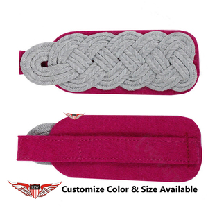 KEW Silver German <b>Braided</b> Epaulettes Red Back Vintage Customizable Luxury Durable <b>Accessory</b> - Product Image 2