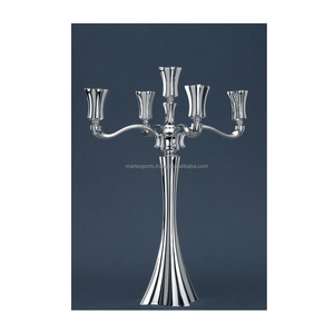 Candelabro de oro moderno hecho a mano, soporte de Metal decorativo para recepción de boda, comedor, sala de estar, fiesta, evento festivo - Product Image 1