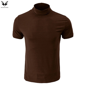 <b>Top</b> Product Latest Short Sleeve Pullover Style Customized Made Slim Fit Casual Out Door Wear New Arrival <b>Mock</b> <b>Neck</b> T Shirts - Product Image 5