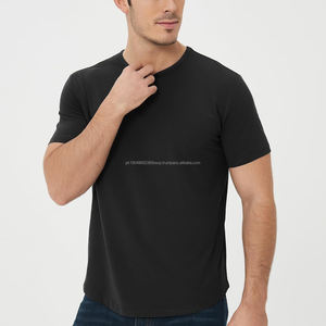 T-shirt à manches courtes pour homme, t-shirt de sport décontracté, séchage rapide, respirant, 100% coton, haut ajusté pour la course à pied, t-shirt noir - Product Image 5