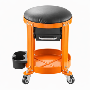 <b>Rolling</b> Mechanic Seat with <b>Tool</b> Storage Drawers, Garage Workshop Stool with Wheels Padded Seat Waterproof Steel OEM GAPGAR028 - Product Image 4