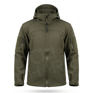 Veste coupe-vent imperméable personnalisée en softshell pour le sport et les activités de plein air, en polyester polaire, tactique, hiver, fermeture éclair longue, chasse, veste coupe-vent - Product Image 1