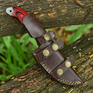 Cuchillo de Caza Premium DIY para Exteriores, Multifuncional, de Acero de Damasco, con Punta Caída, Espiga Completa, Mango de Madera, para Camping y Senderismo, Soporte Personalizado - Product Image 2