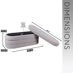 Panca Ottomana in Velluto Taupe con Contenitore - Sgabelli e Pouf Eleganti - Product Image 4