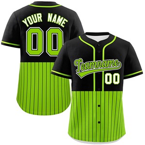 Camiseta de Béisbol de Secado Rápido y Alta Calidad, Transpirable, con Bolsillos y Cuello en V, Uniforme con Franjas, Impresión 3D Personalizable, Tallas Grandes - Product Image 1