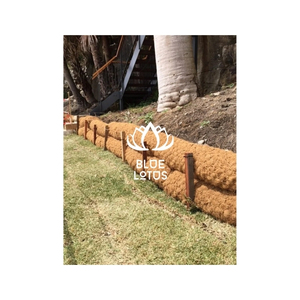 Bordure de jardin rectangulaire en fibre de coco BLUE LOTUS, antidérapante, avec support en jute tressé, à poils courts et fins - Product Image 1
