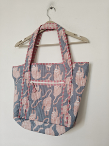 Sac fourre-tout de plage à motif floral avec doubles poignées et fermeture à glissière - Product Image 6